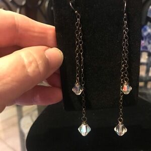Vintage dangle crystal earrings